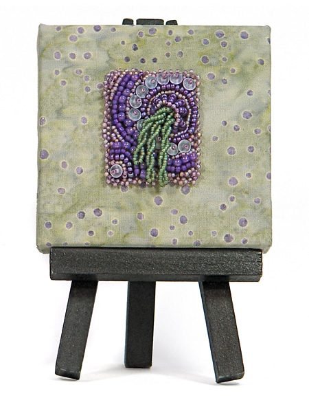 Release, original bead art by Robin Atkins, bead embroidery