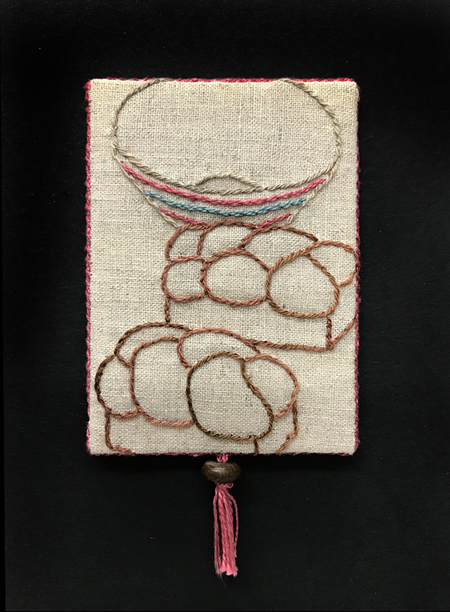 Baking Bread, large picture of piece for March 14, 2020, in Corona Diary, a visual Pandemic journal by Robin Atkins, bead artist