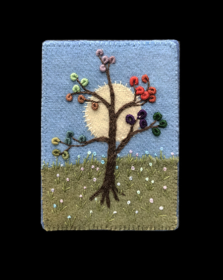 Family Gathering, large picture of piece for May 3, 2020, in Corona Diary, a visual Pandemic journal by Robin Atkins, bead artist