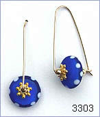 Matte cobalt blue earrings by Robin Atkins, bead artist.
