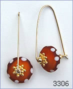 Matte amber earrings by Robin Atkins, bead artist.