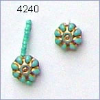 flower beads, turquoise/gold;  Robin Atkins favorite for bead embroidery.
