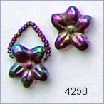 flower beads, metallic purple;  Robin Atkins favorite for bead embroidery.