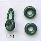 glass rings, 9 mm Czech, green/black;  Robin Atkins favorite for beadwork.