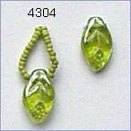 leaf beads, olivine luster;  Robin Atkins favorite for bead embroidery.