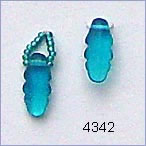 leaf beads, teal blue;  Robin Atkins favorite for bead embroidery.