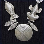 Sea to Sky necklace, detail, by Robin Atkins, bead artist.