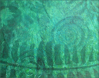 Painted decorative paper, Raised Spirals, by Robin Atkins, bead artist