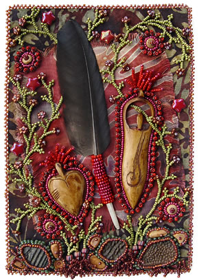 Respect, Bead Journal Project, bead embroidery, by Robin Atkins, bead artist