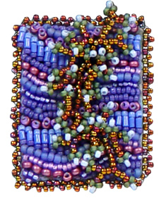 Dance, miniature beaded embroidery by Robin Atkins, bead artist