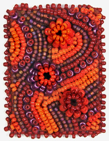 Imagine, miniature beaded embroidery by Robin Atkins, bead artist