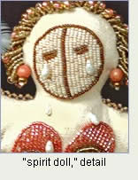 Grieving with Precious Tears, spirit doll by Robin Atkins, bead artist.